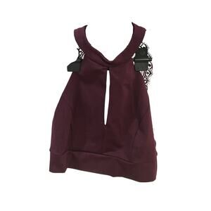 NWT Lulus Red Cropped Lace Back Halter Top Women's size M